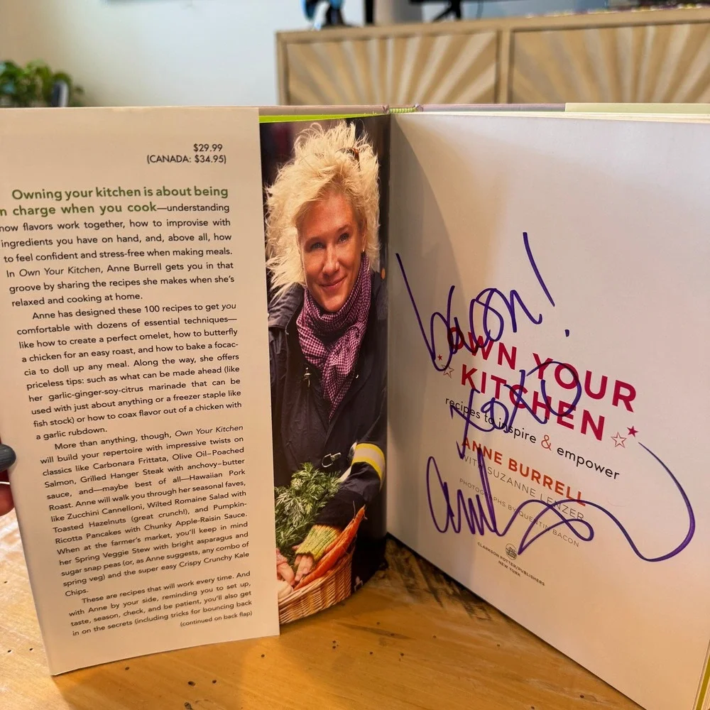 Anne Burrell Signed Own Your Kitchen Hardcover Cookbook Food Network 2013 Firsts